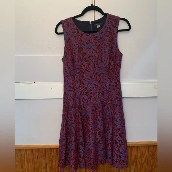 Tommy Hilfiger Womens size 8 Purple and Red Lace Dress
